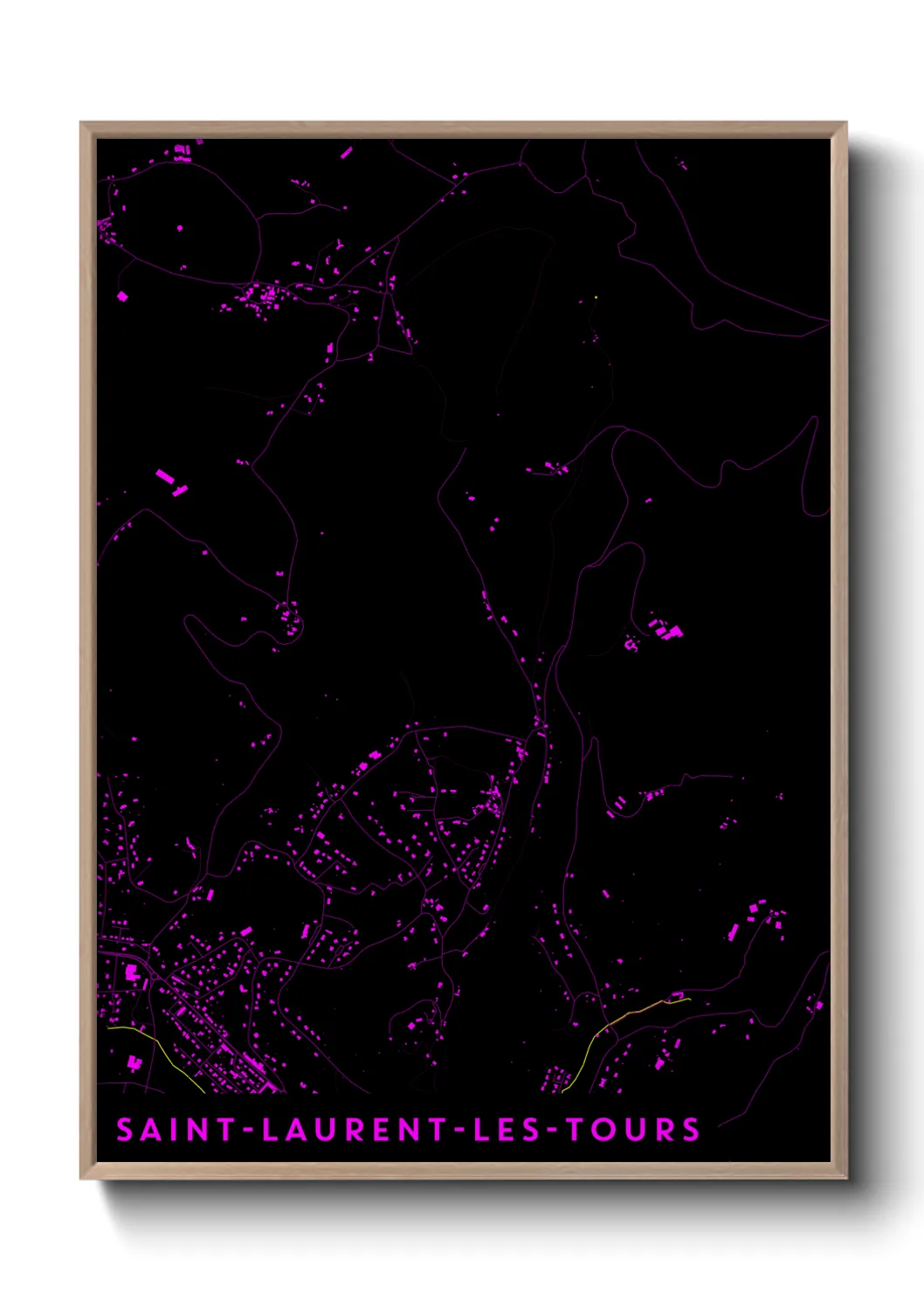Une affiche de carte sur Saint-Laurent-les-Tours