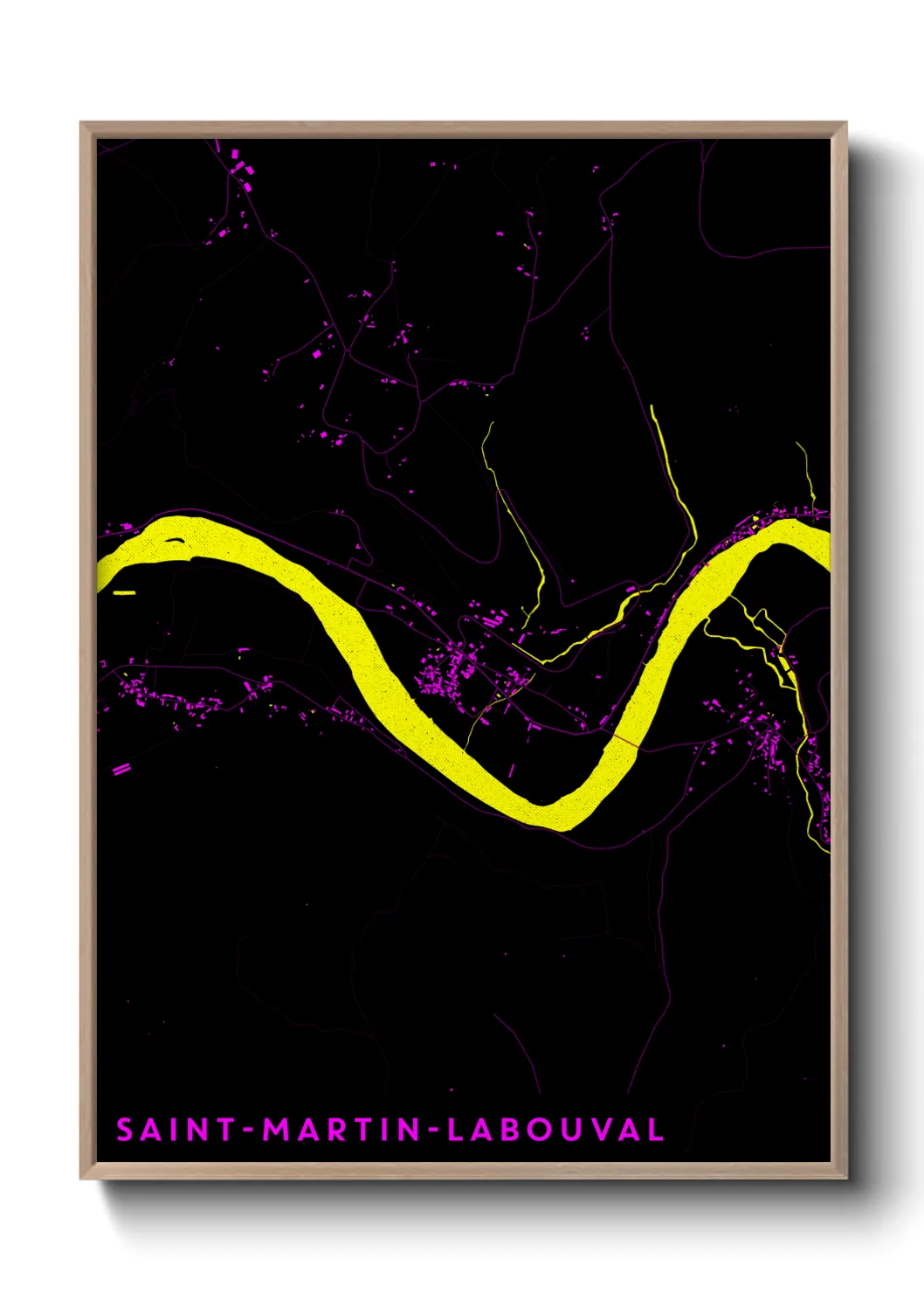 Une affiche de carte sur Saint-Martin-Labouval