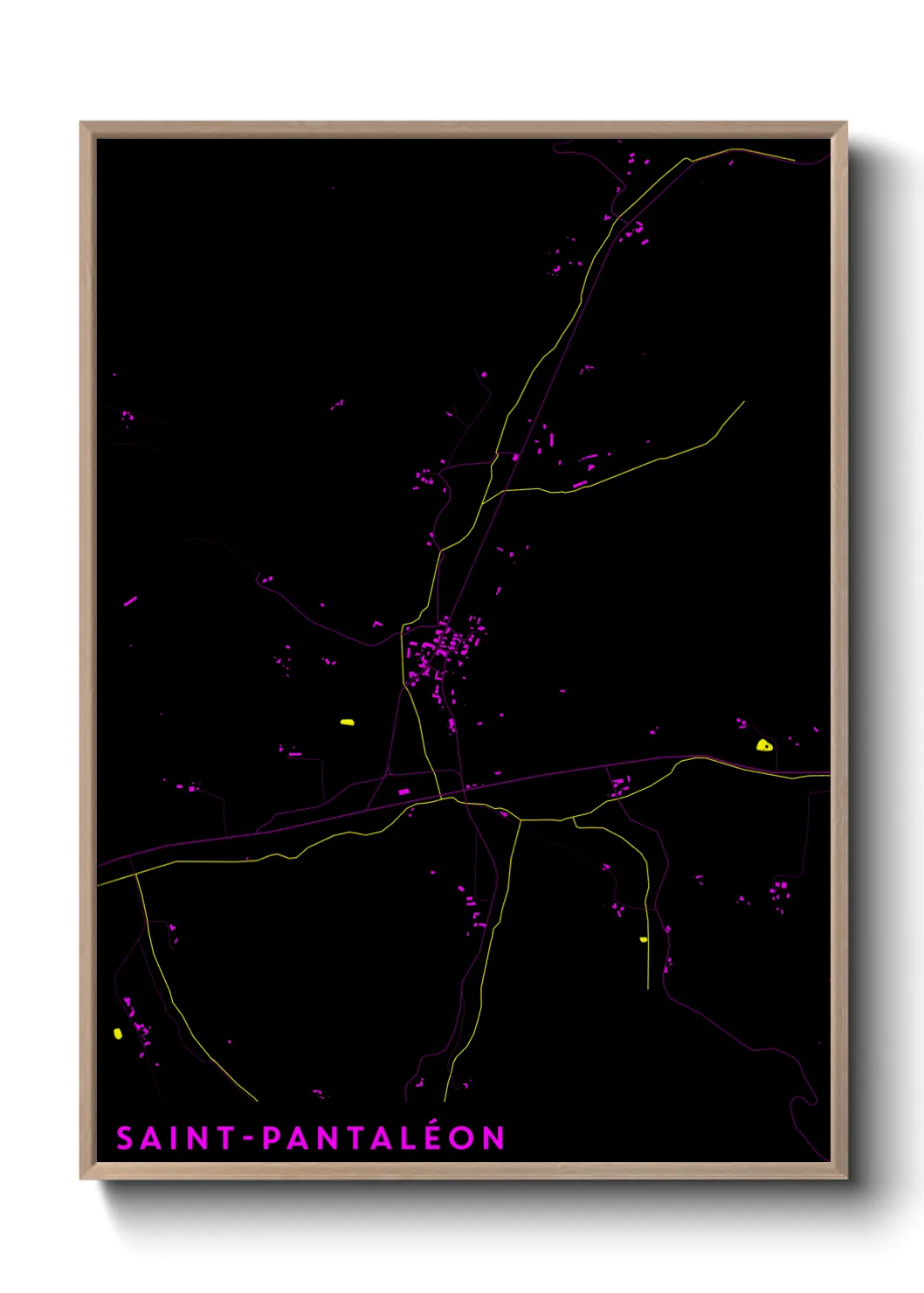 Une affiche de carte sur Saint-Pantaléon