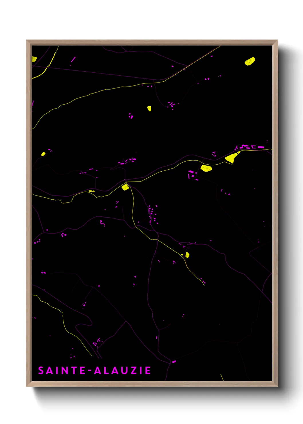 Une affiche de carte sur Sainte-Alauzie