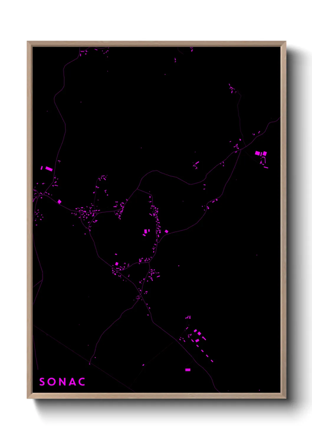 Une affiche de carte sur Sonac