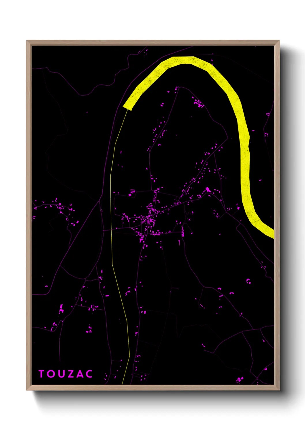 Une affiche de carte sur Touzac