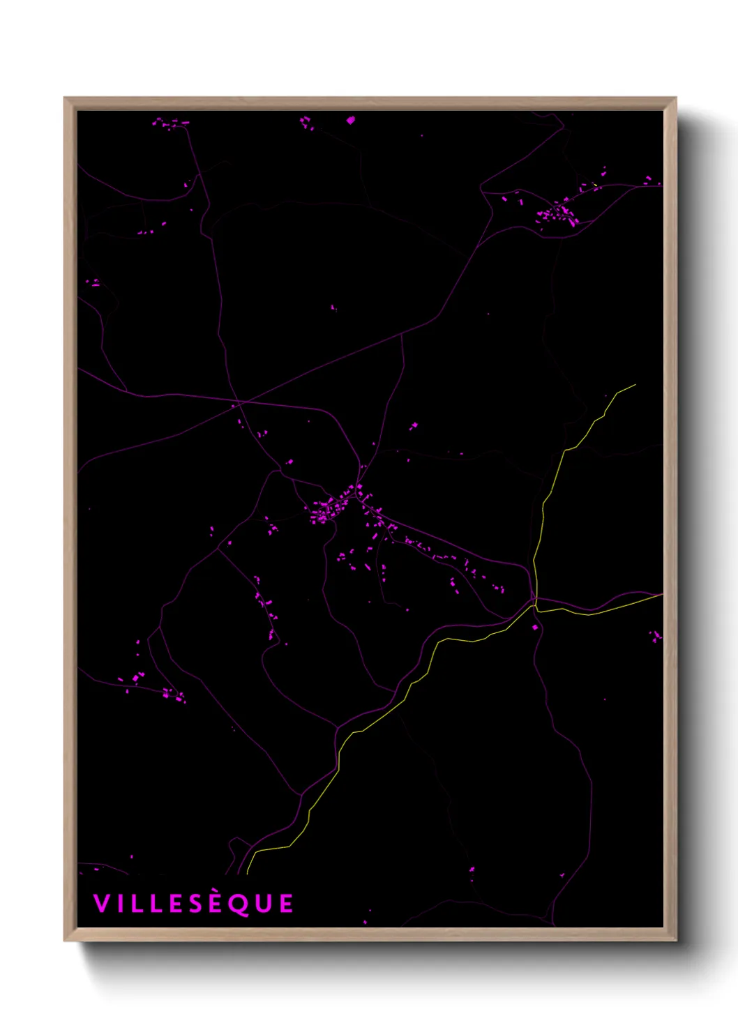 Une affiche de carte sur Villesèque