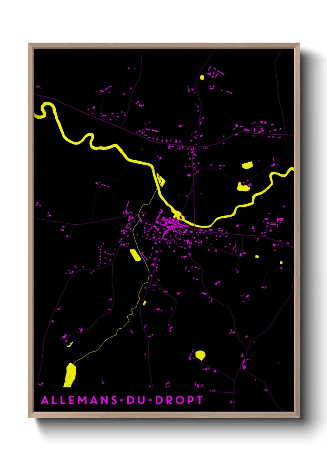 Une affiche de carte sur Allemans-du-Dropt