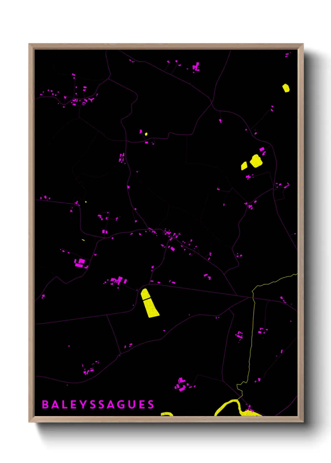 Une affiche de carte sur Baleyssagues