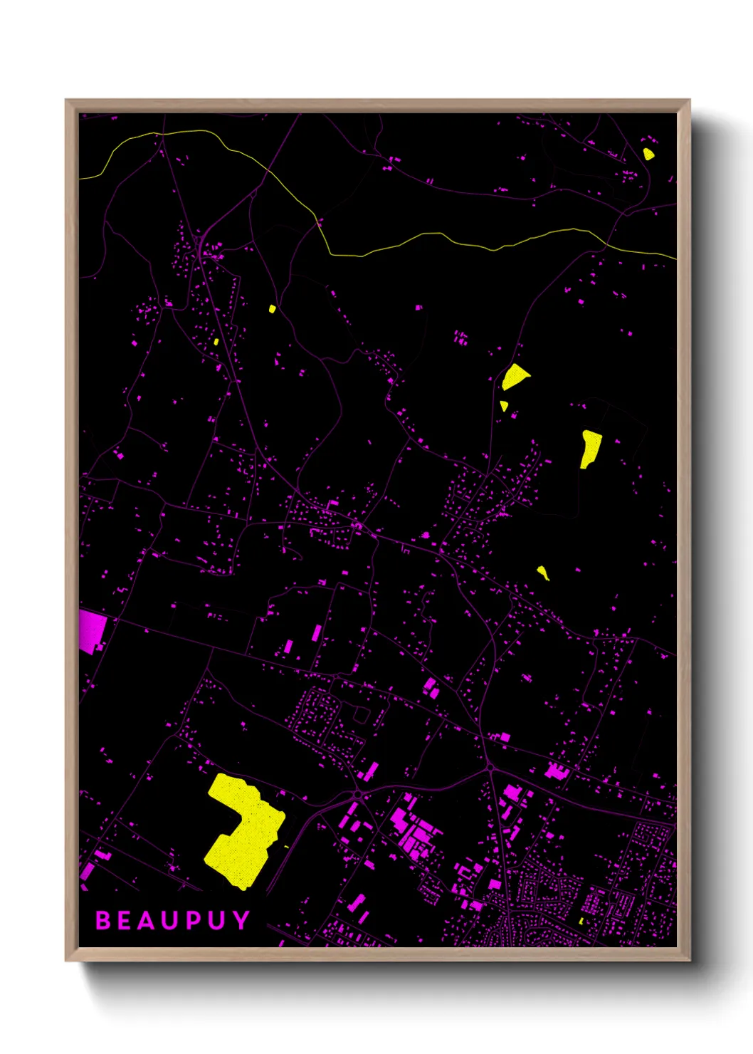 Une affiche de carte sur Beaupuy