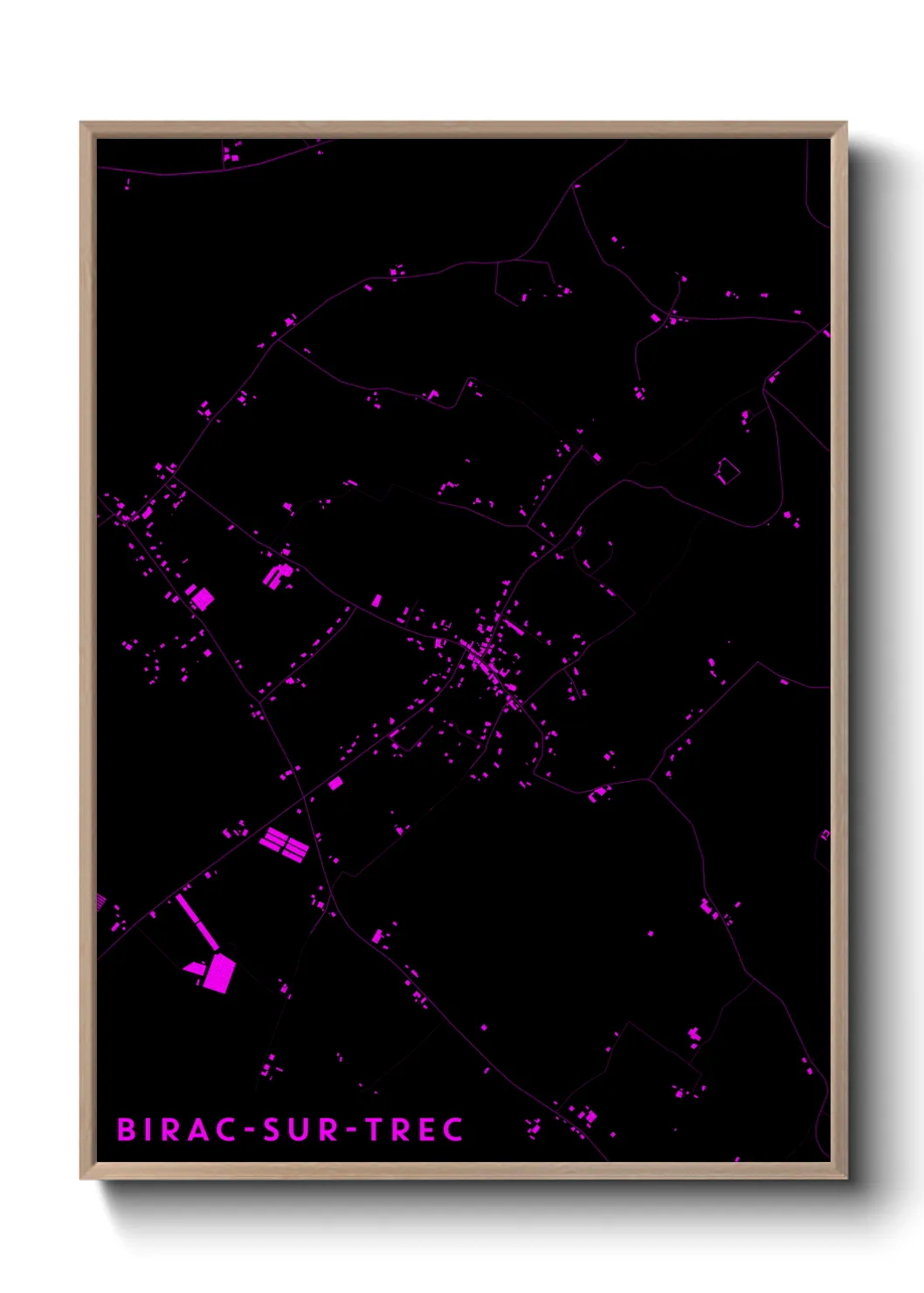 Une affiche de carte sur Birac-sur-Trec
