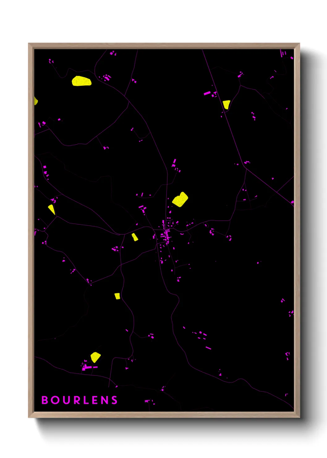 Une affiche de carte sur Bourlens