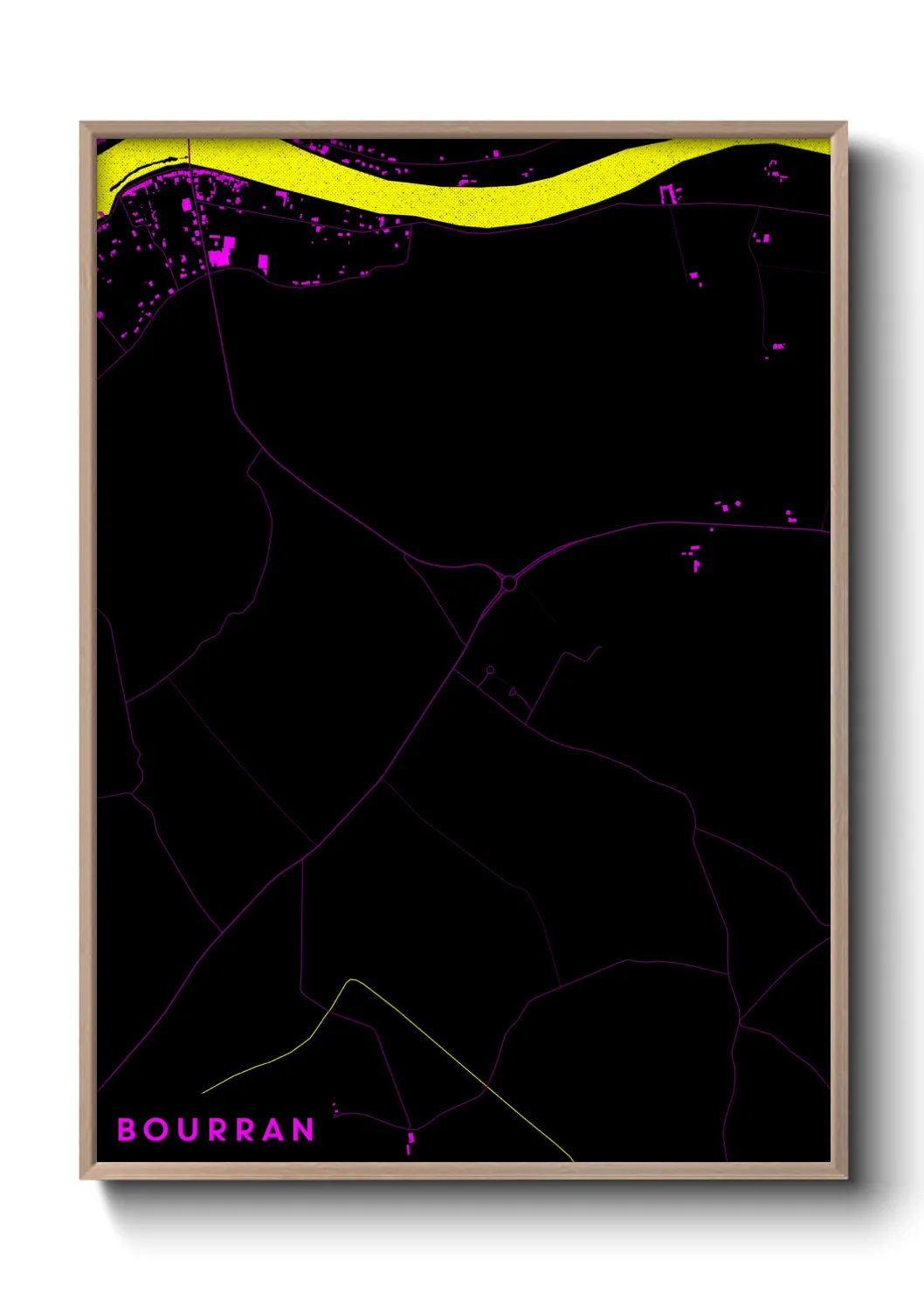 Une affiche de carte sur Bourran