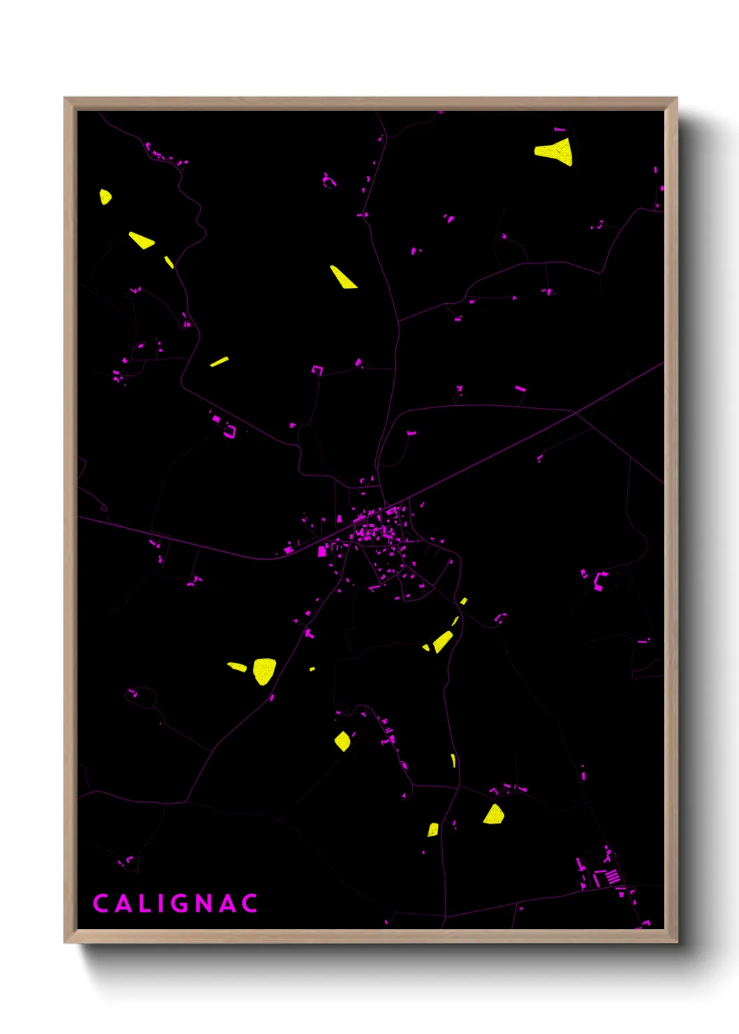 Une affiche de carte sur Calignac