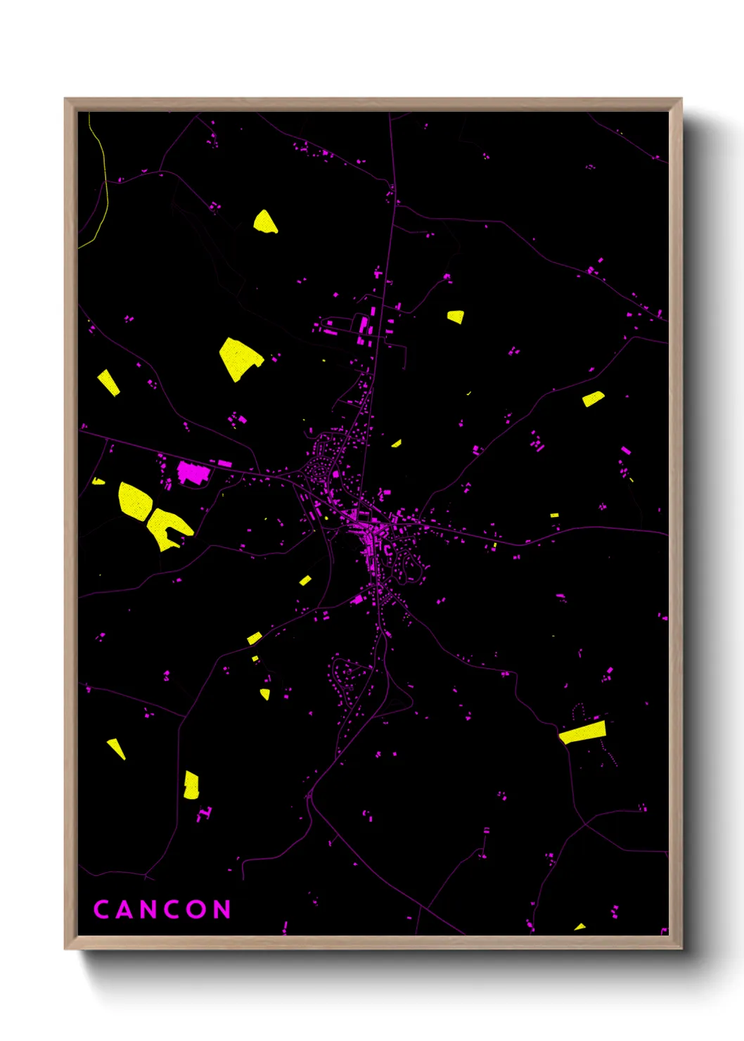 Une affiche de carte sur Cancon