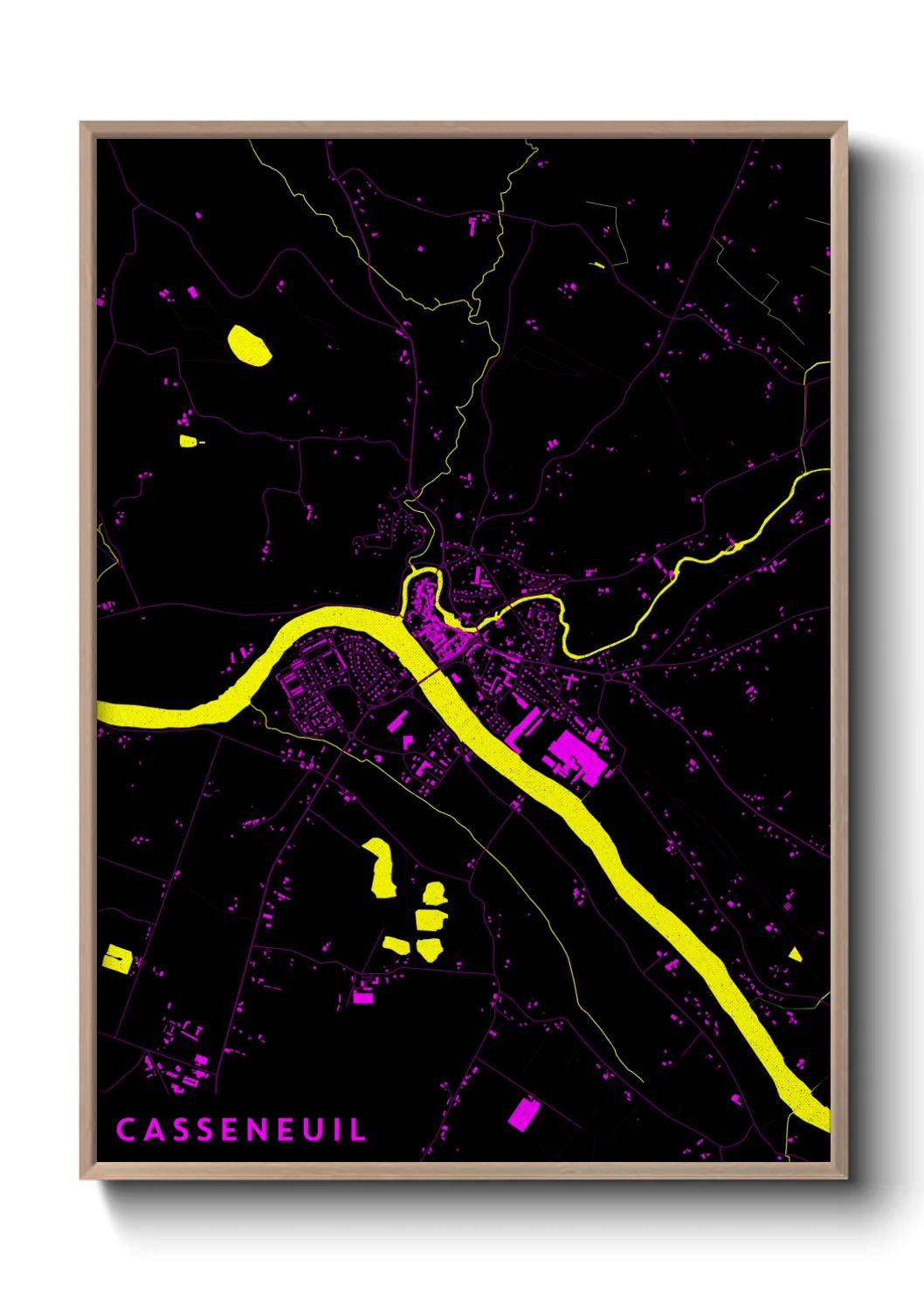 Une affiche de carte sur Casseneuil