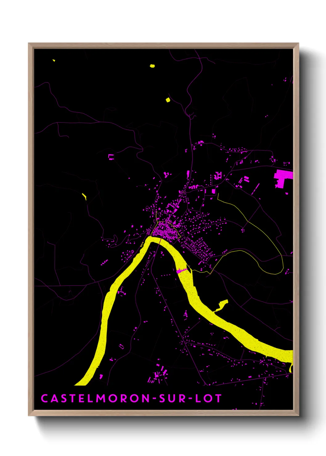 Une affiche de carte sur Castelmoron-sur-Lot