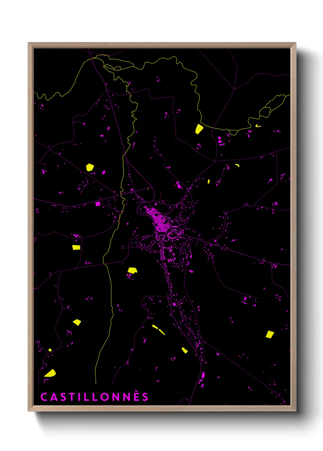 Une affiche de carte sur Castillonnès