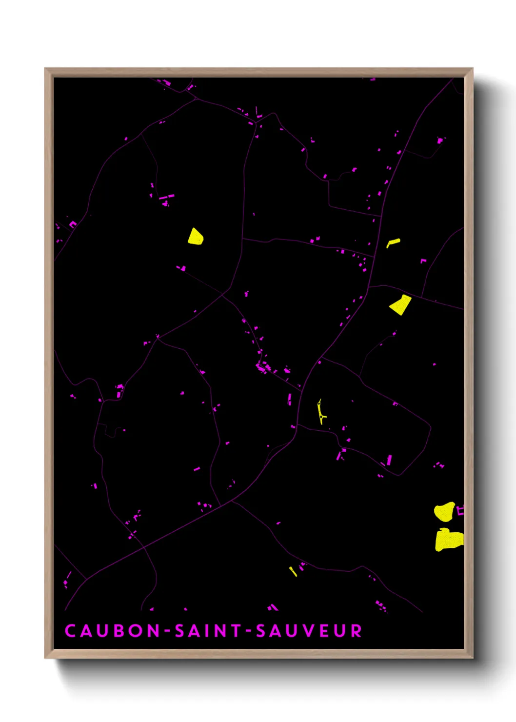 Une affiche de carte sur Caubon-Saint-Sauveur