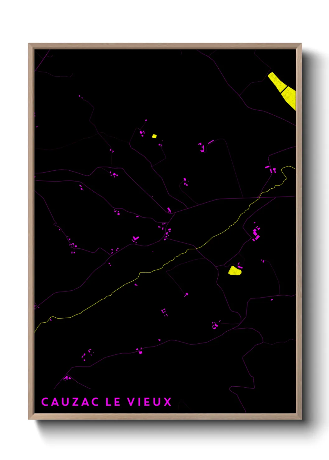 Une affiche de carte sur Cauzac le Vieux