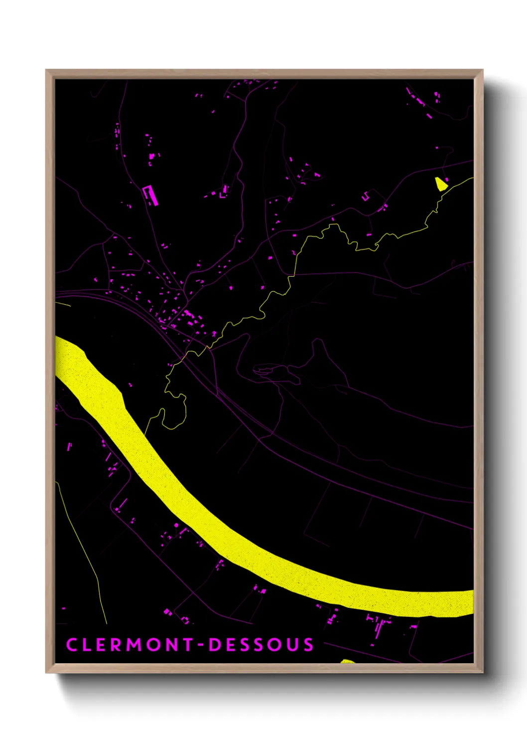 Une affiche de carte sur Clermont-Dessous