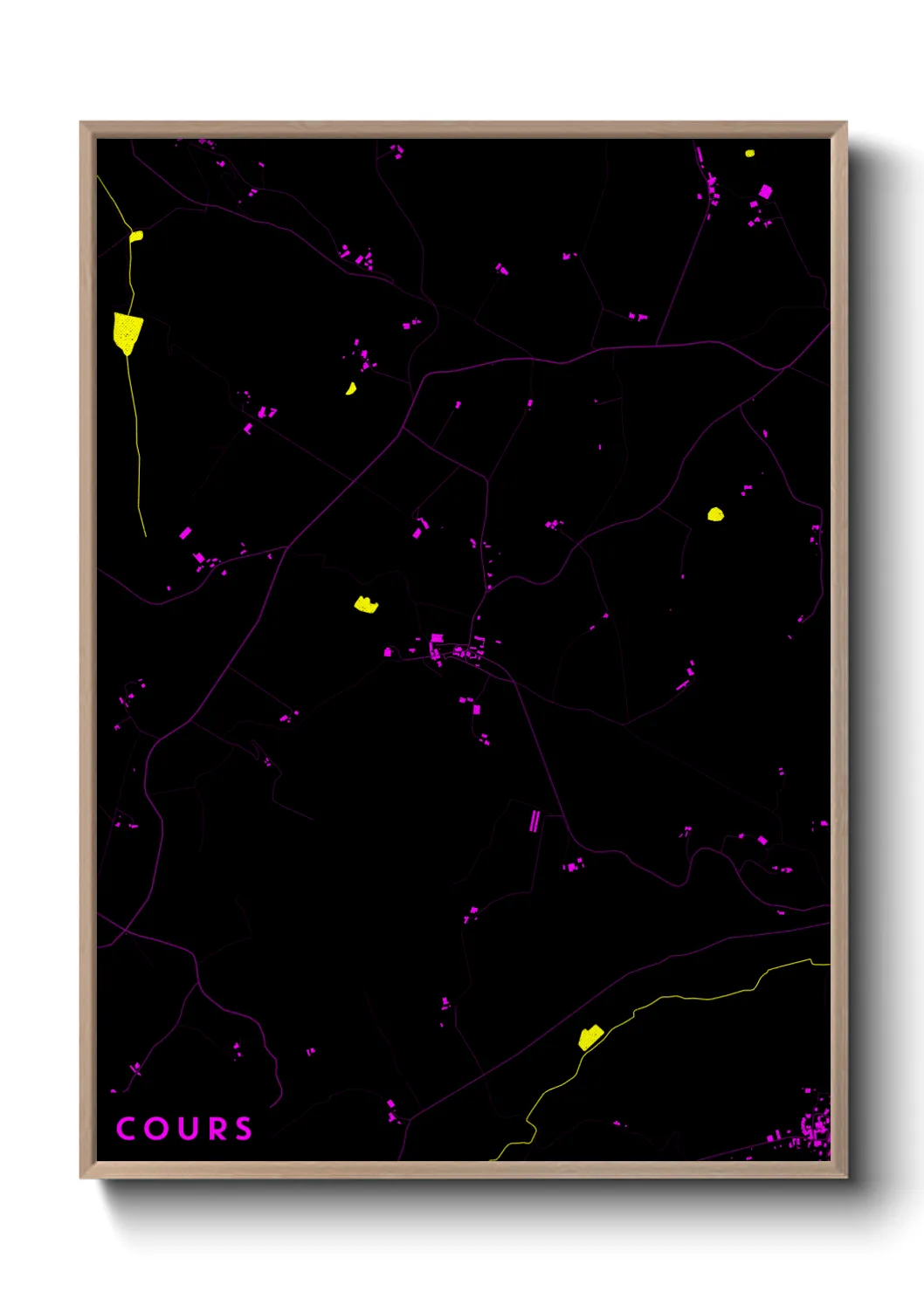 Une affiche de carte sur Cours