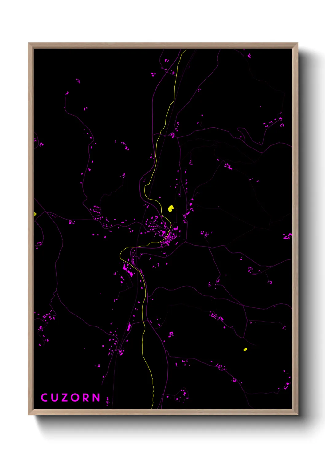 Une affiche de carte sur Cuzorn
