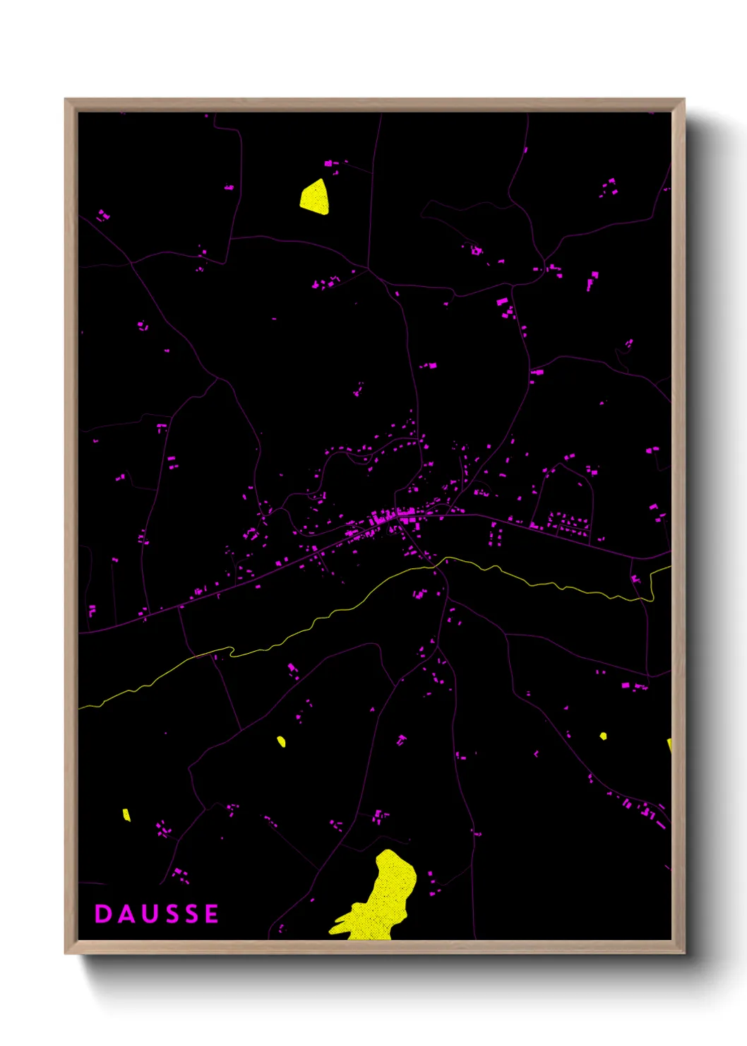 Une affiche de carte sur Dausse