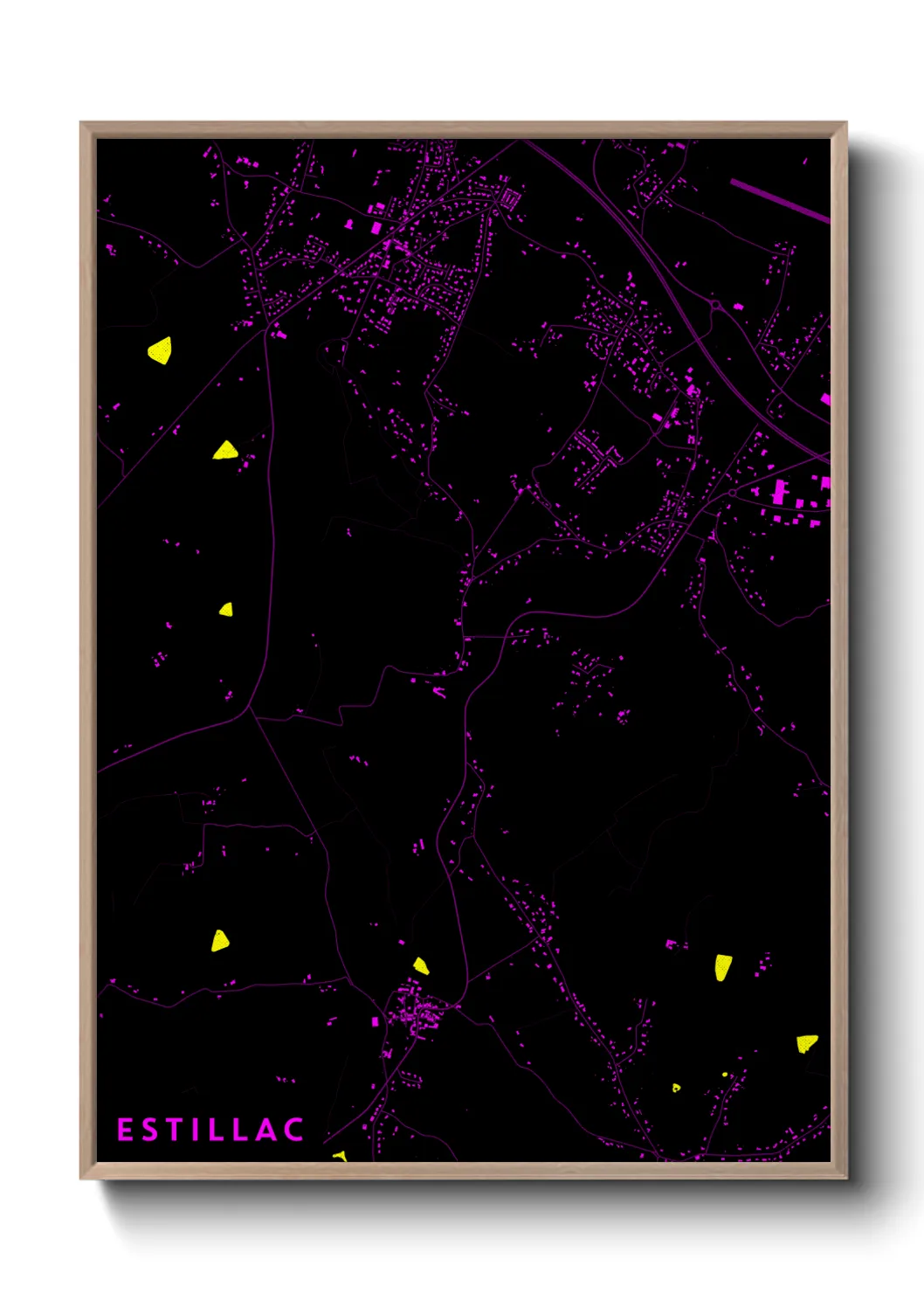 Une affiche de carte sur Estillac