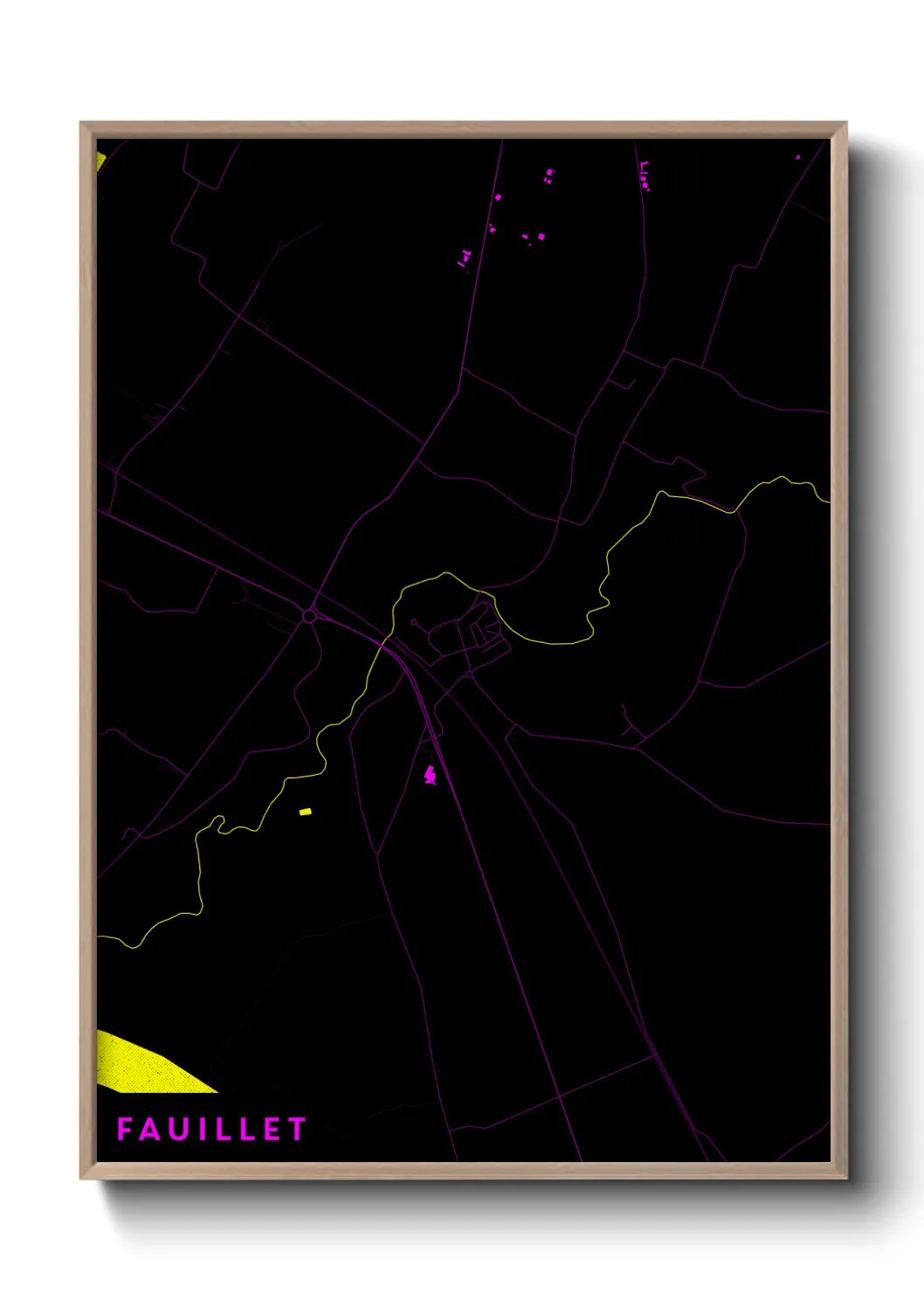 Une affiche de carte sur Fauillet