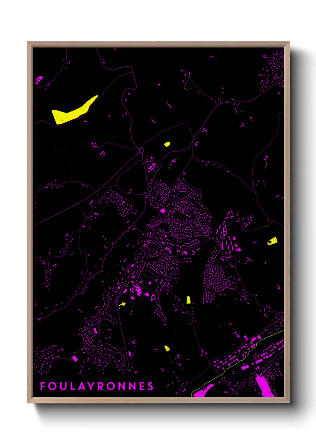 Une affiche de carte sur Foulayronnes