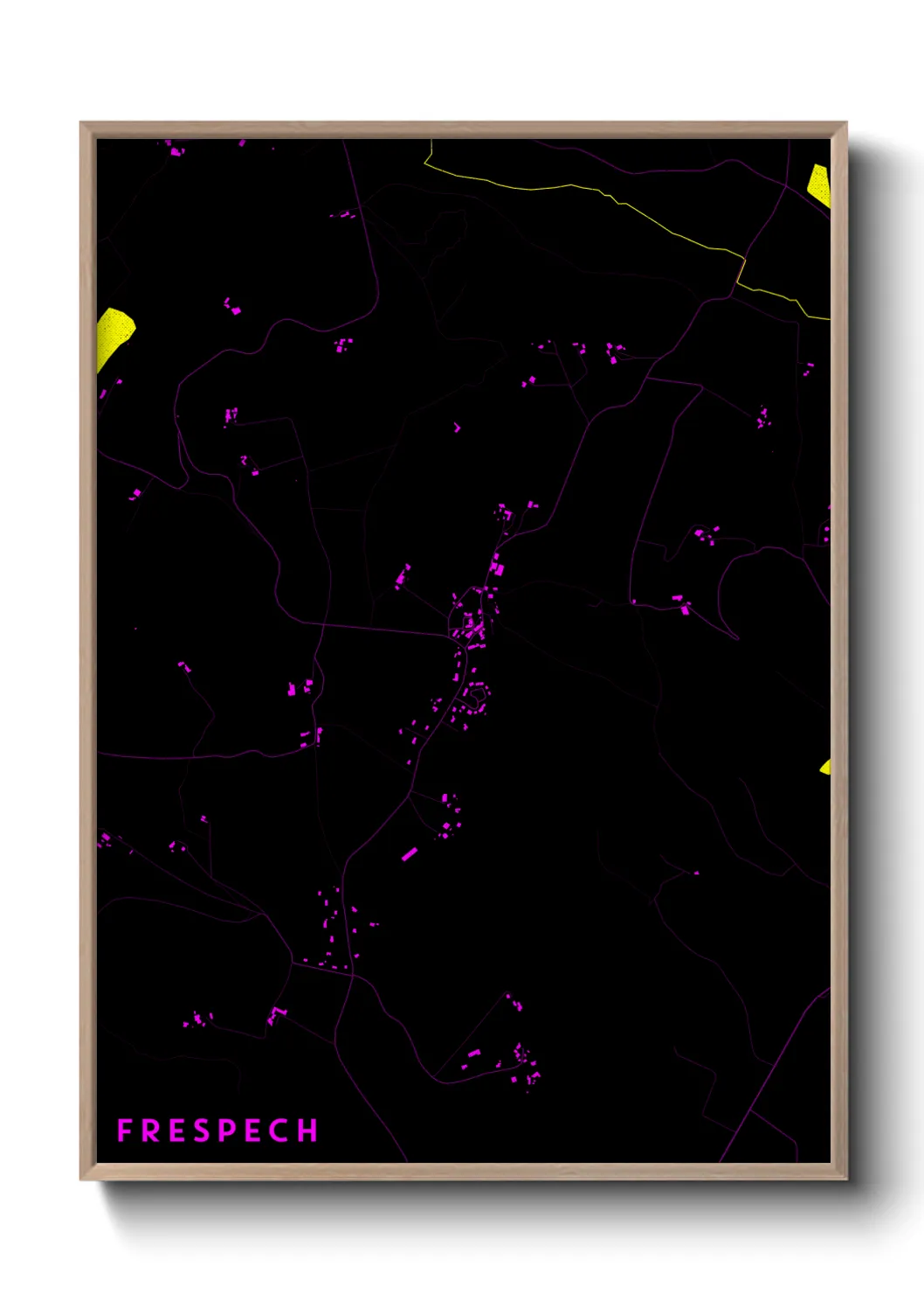 Une affiche de carte sur Frespech