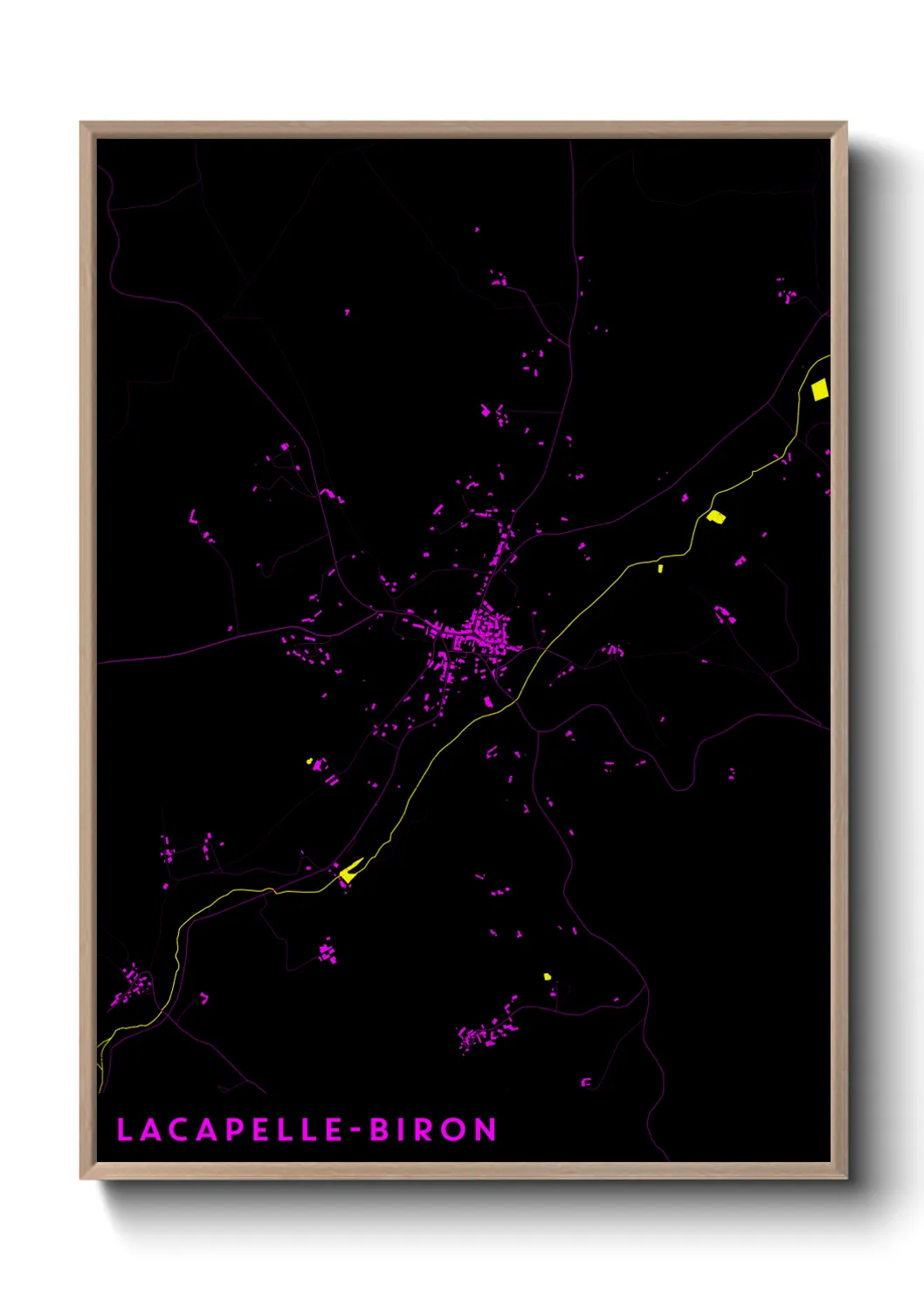 Une affiche de carte sur Lacapelle-Biron