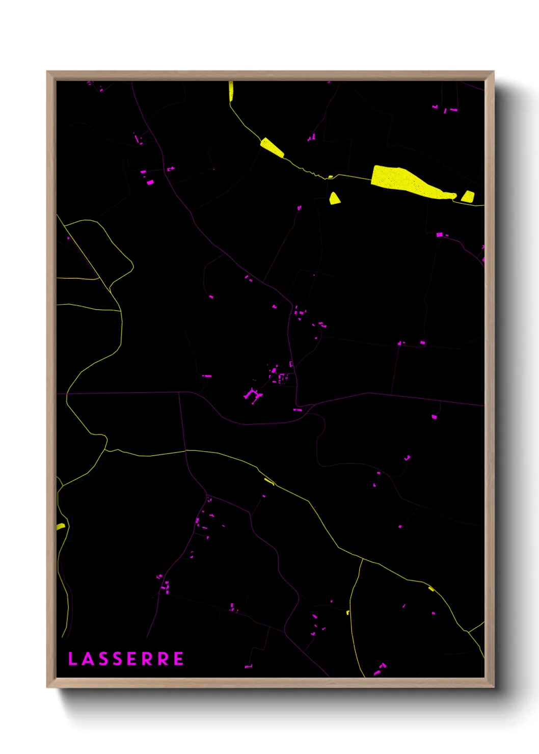 Une affiche de carte sur Lasserre