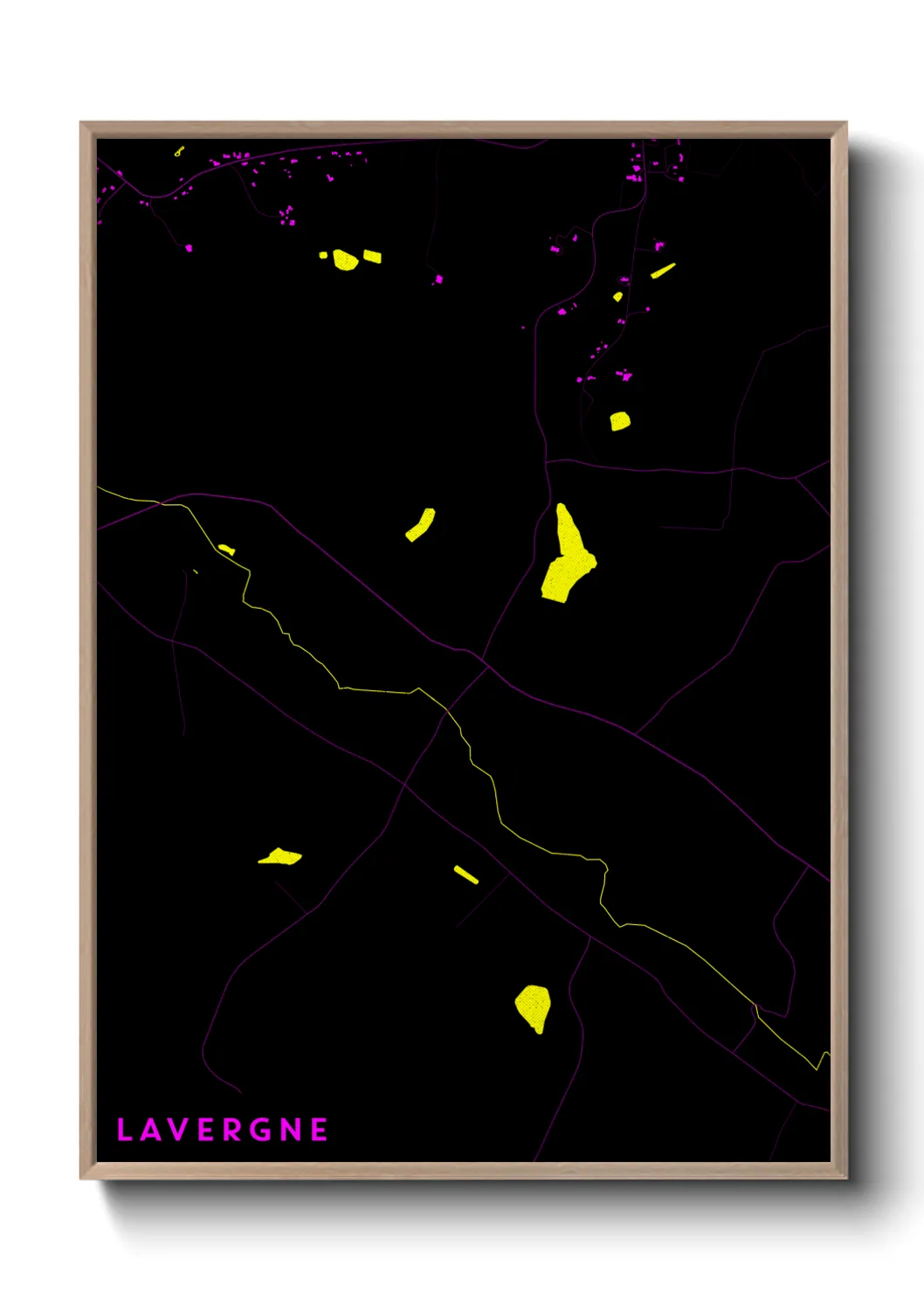 Une affiche de carte sur Lavergne