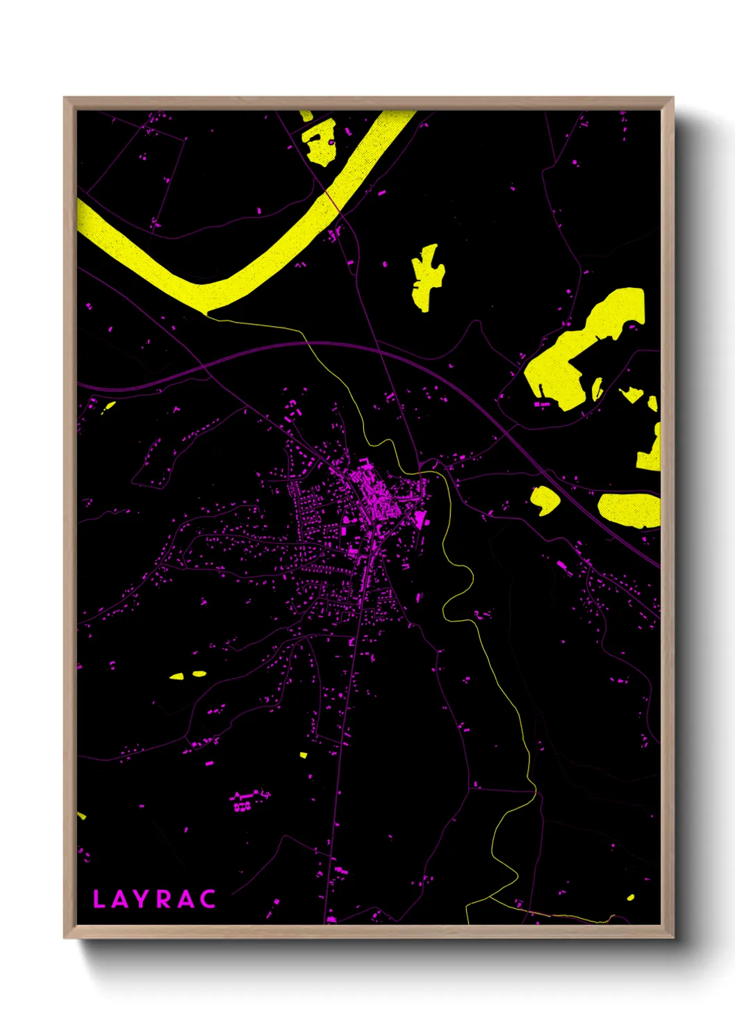 Une affiche de carte sur Layrac