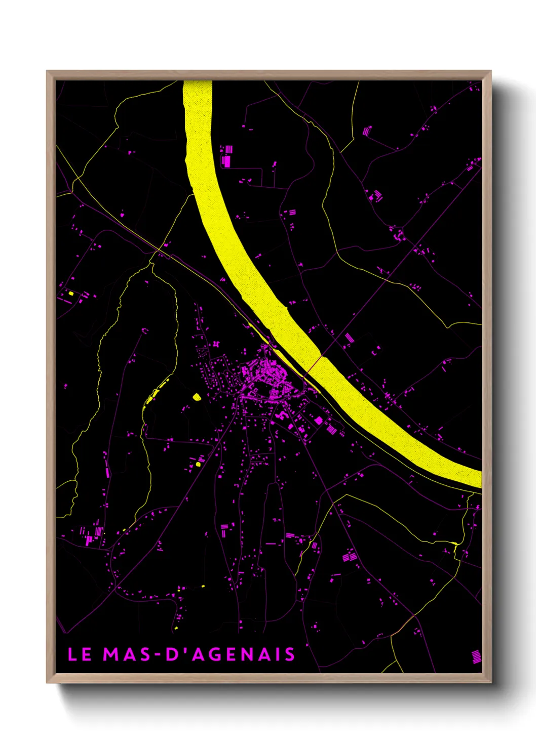 Une affiche de carte sur Le Mas-d'Agenais