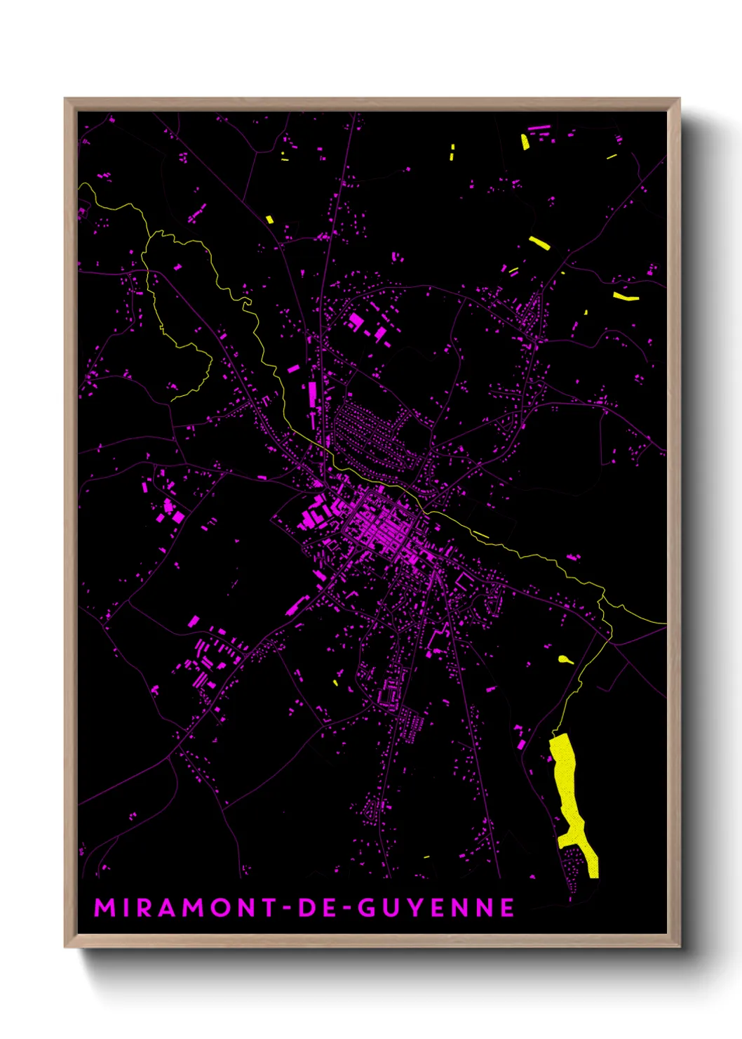 Une affiche de carte sur Miramont-de-Guyenne