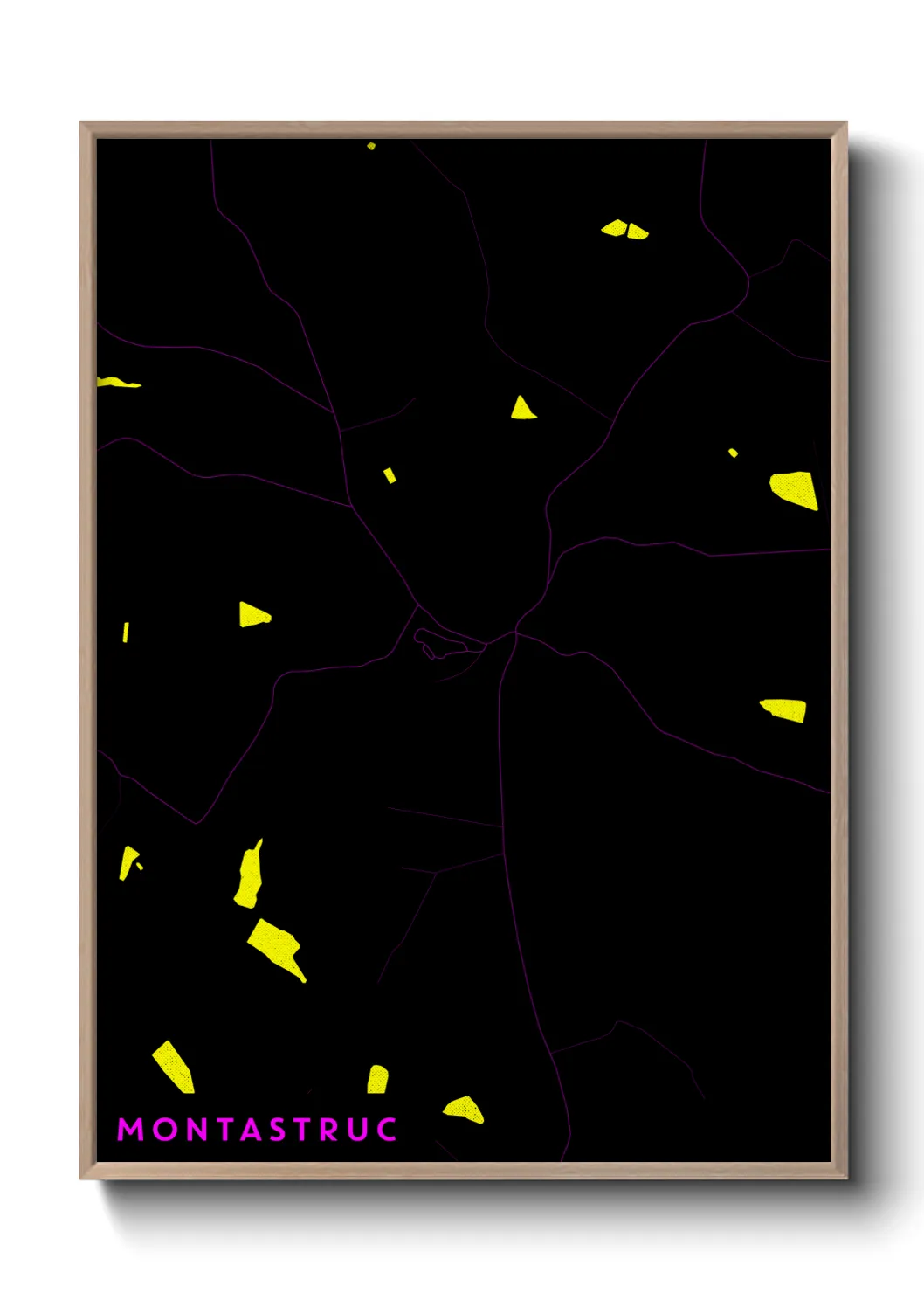 Une affiche de carte sur Montastruc