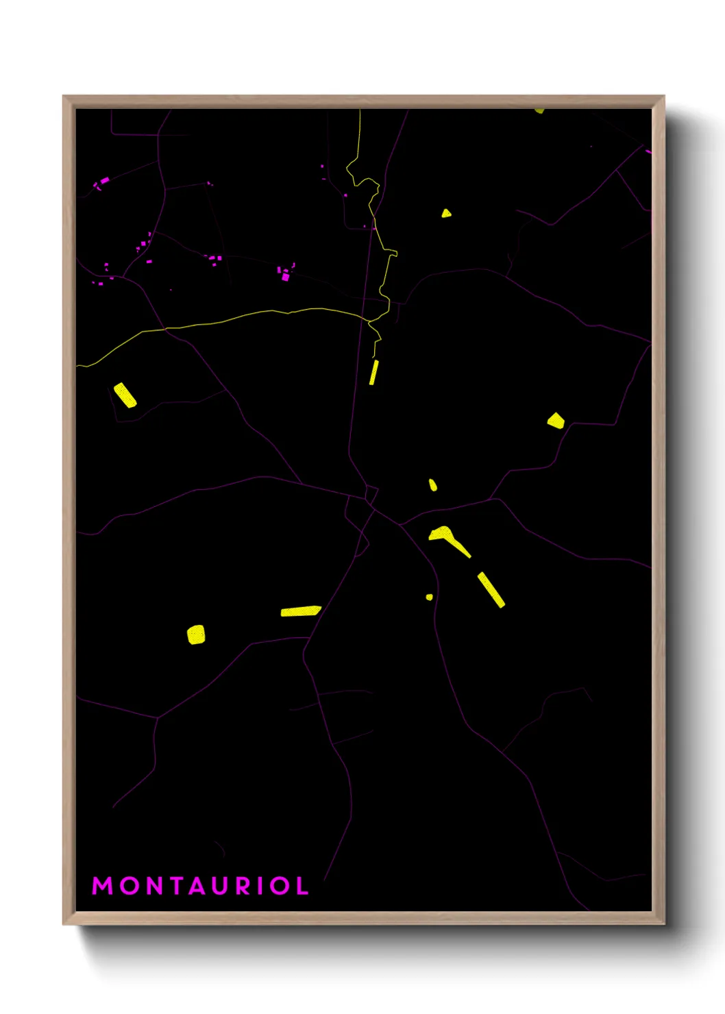 Une affiche de carte sur Montauriol