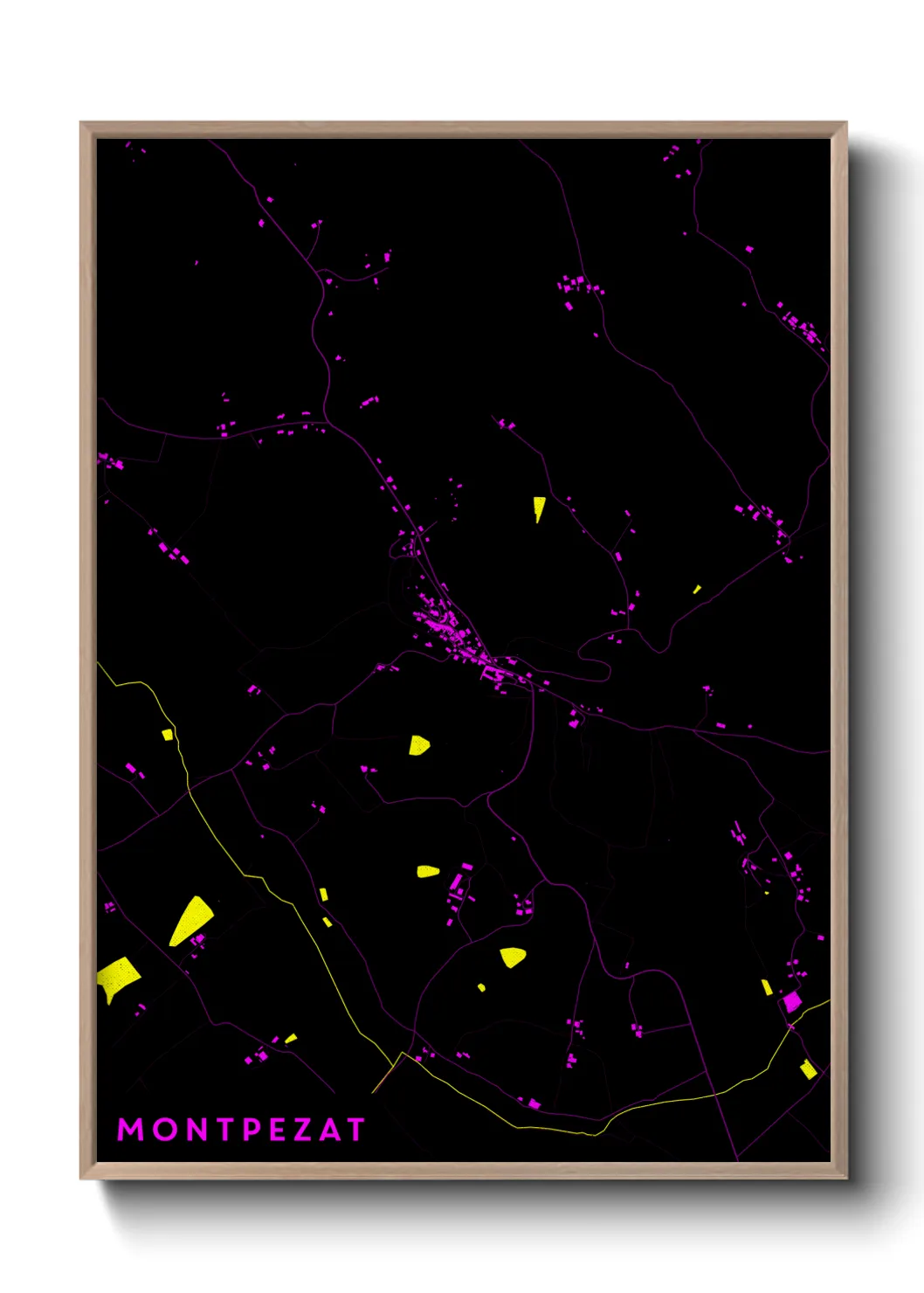 Une affiche de carte sur Montpezat