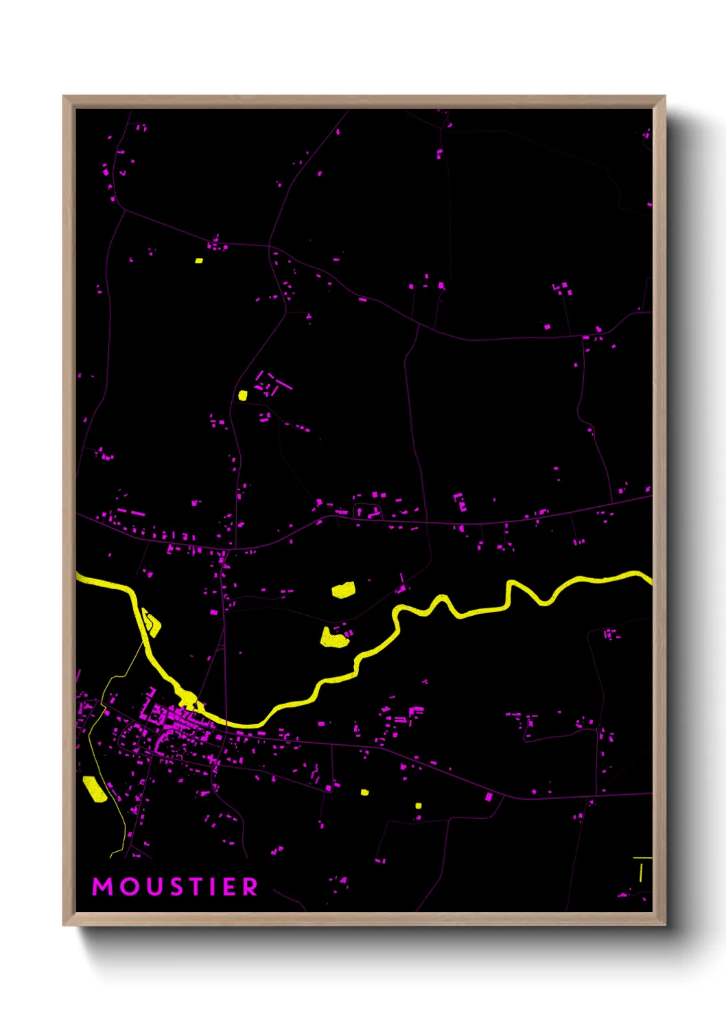 Une affiche de carte sur Moustier