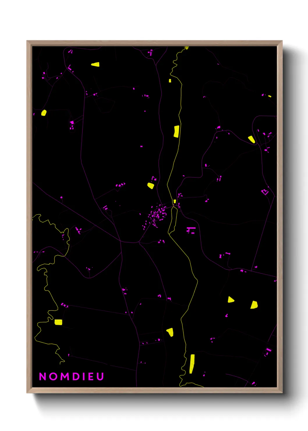 Une affiche de carte sur Nomdieu