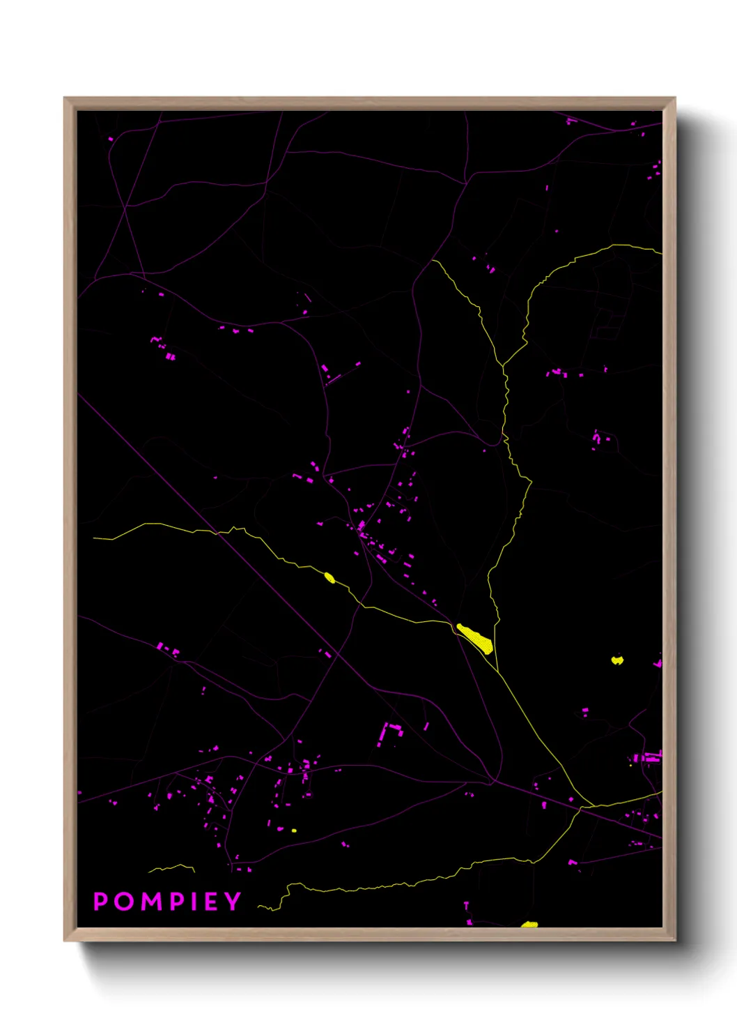 Une affiche de carte sur Pompiey