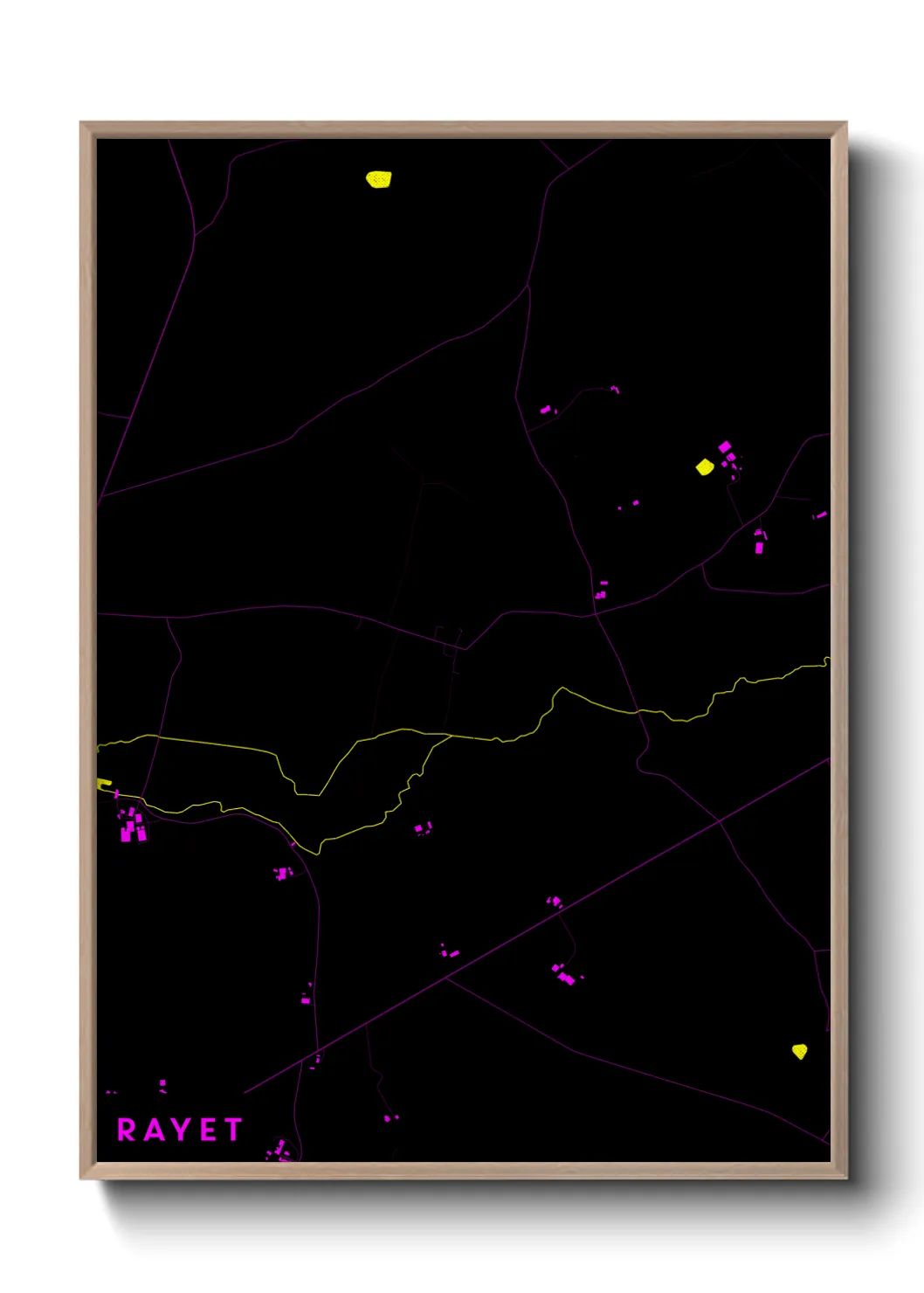 Une affiche de carte sur Rayet