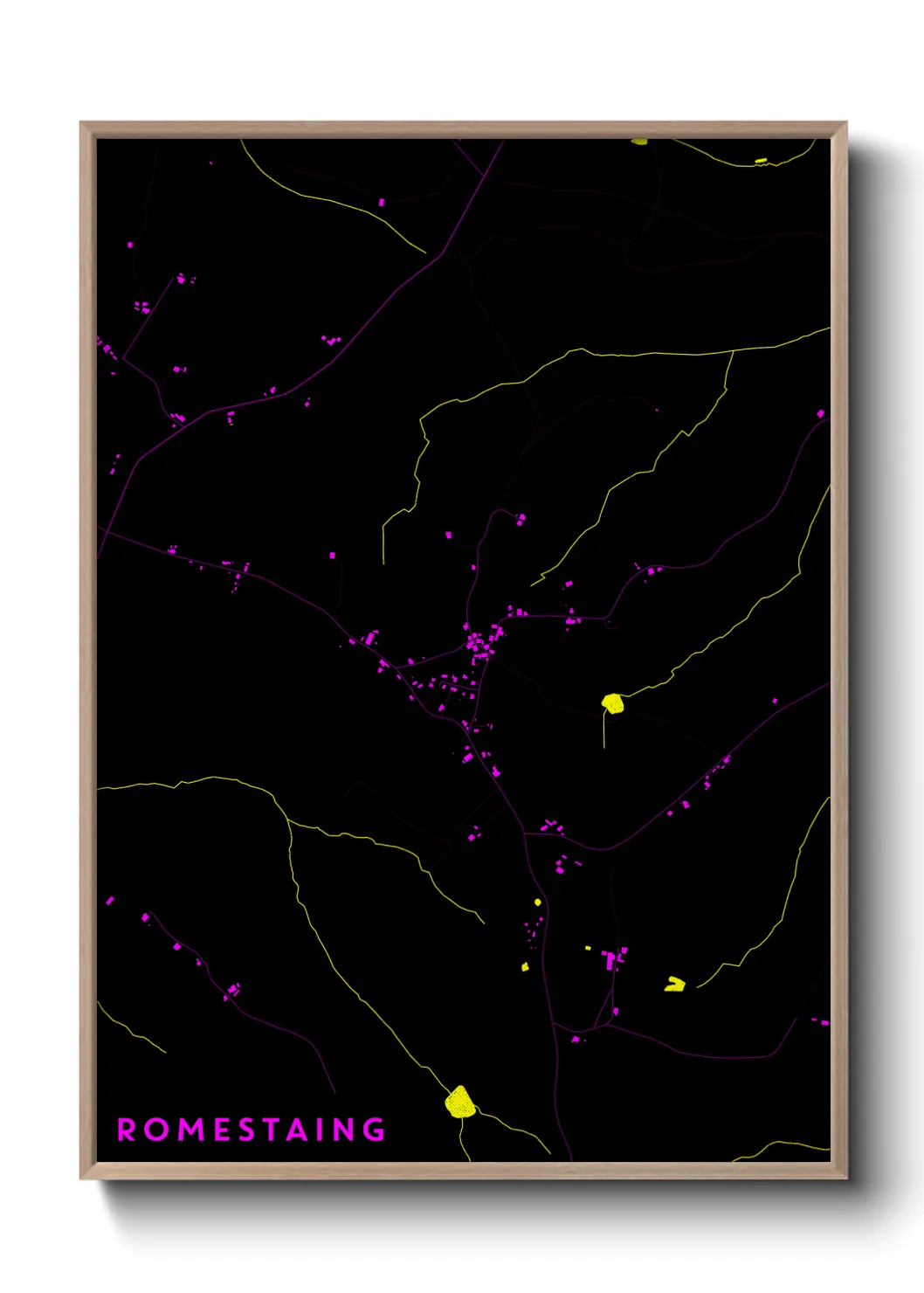 Une affiche de carte sur Romestaing