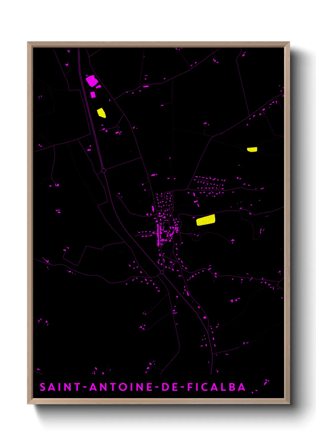 Un poster carteSaint-Antoine-de-Ficalba