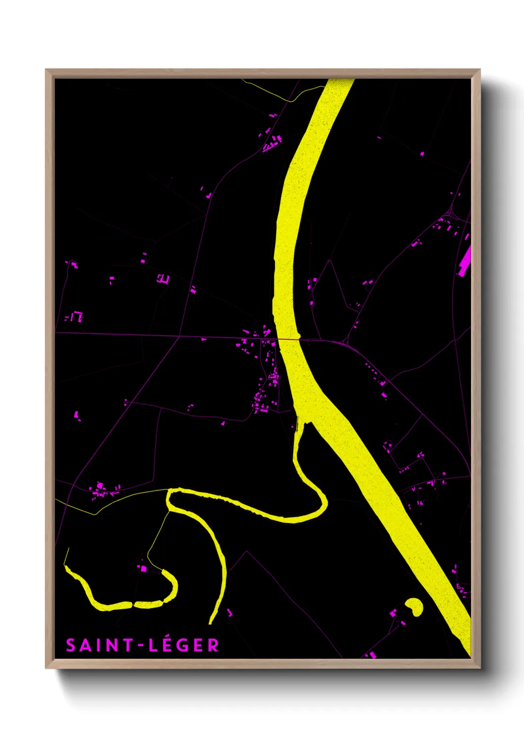 Une affiche de carte sur Saint-Léger