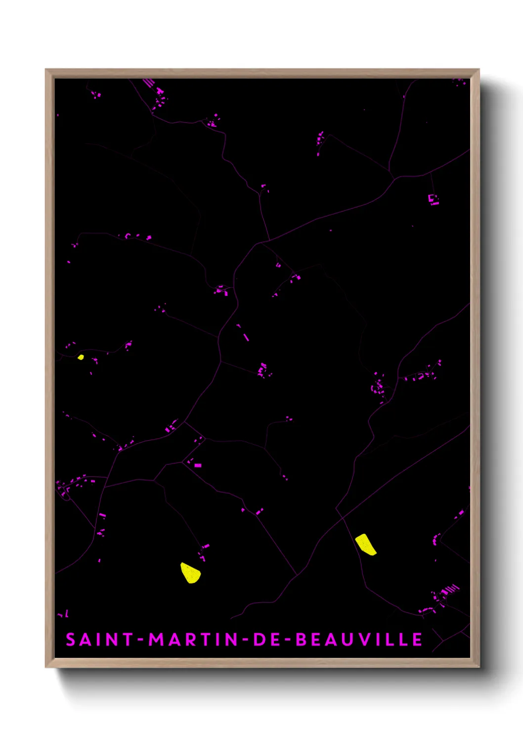 Une affiche de carte sur Saint-Martin-de-Beauville