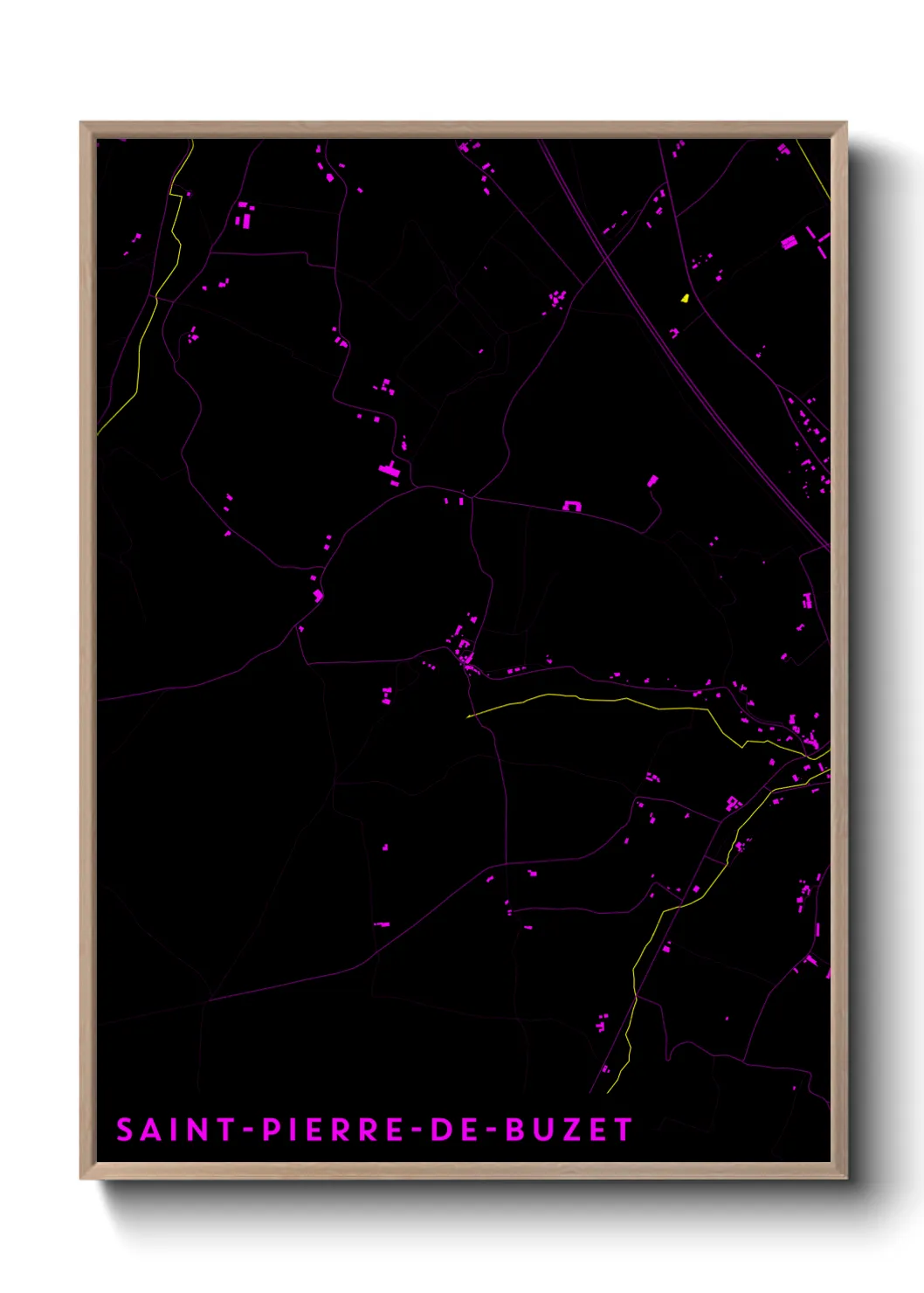 Une affiche de carte sur Saint-Pierre-de-Buzet