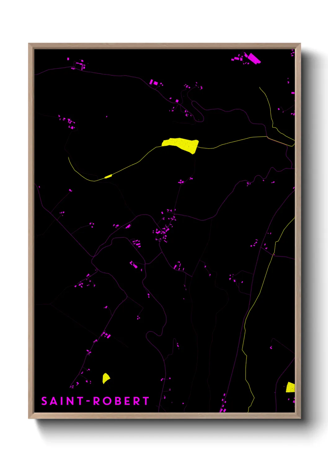 Une affiche de carte sur Saint-Robert