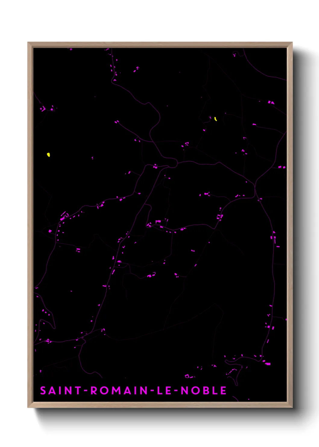 Une affiche de carte sur Saint-Romain-le-Noble