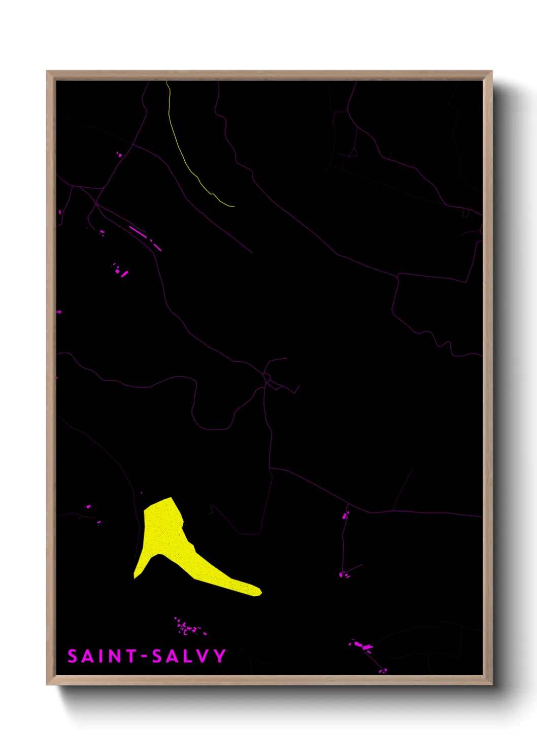 Une affiche de carte sur Saint-Salvy