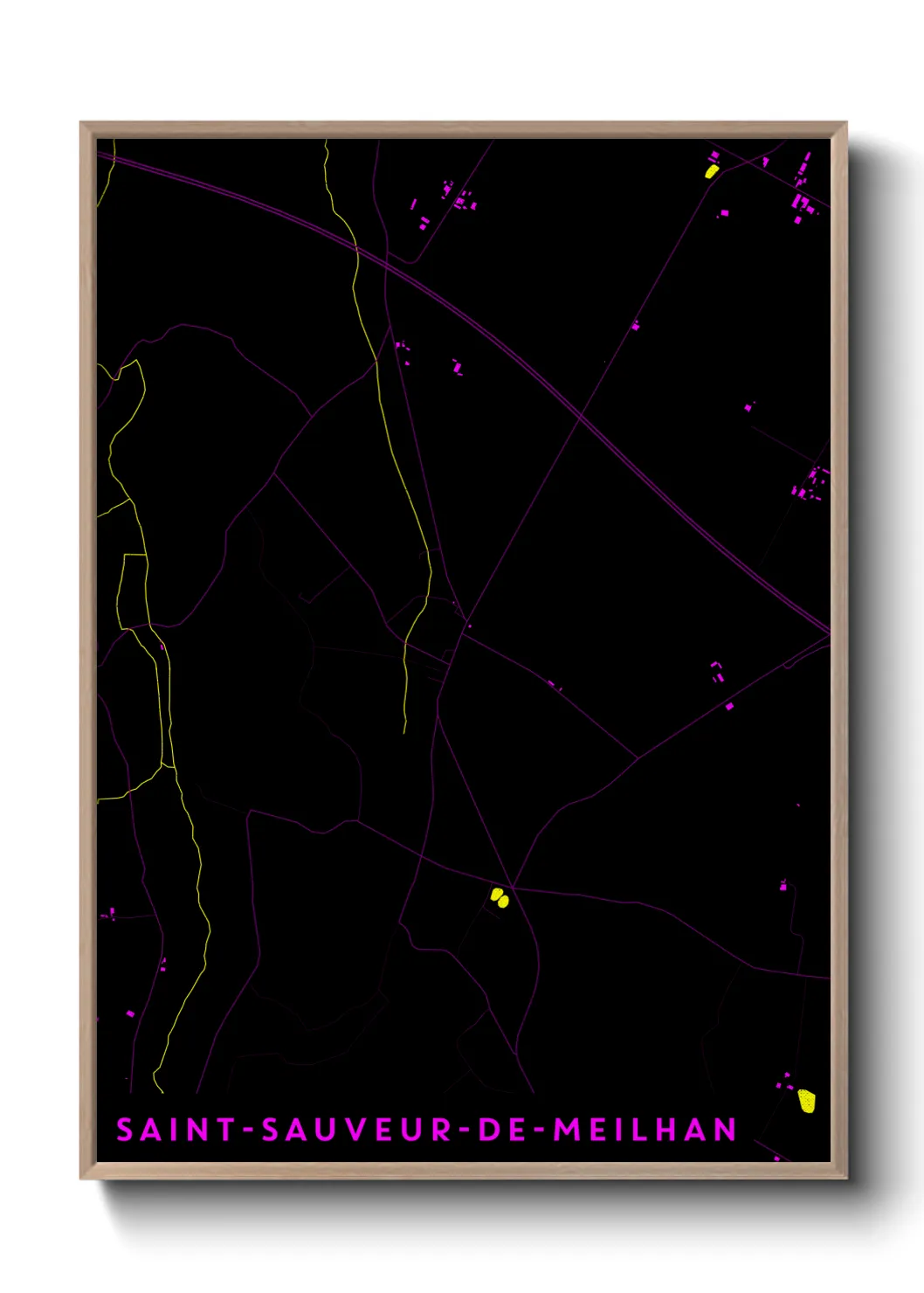 Une affiche de carte sur Saint-Sauveur-de-Meilhan